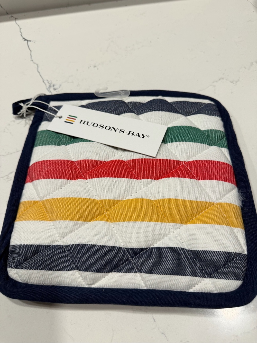 1x 100 percent Cotton Classic  hudson Bay striped pot holder! collectable